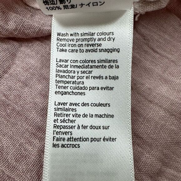 Topshop Women's Size 4 High Neck Mini Dress Pink Purple Eyelet Lace Ruffle - Picture 12 of 14